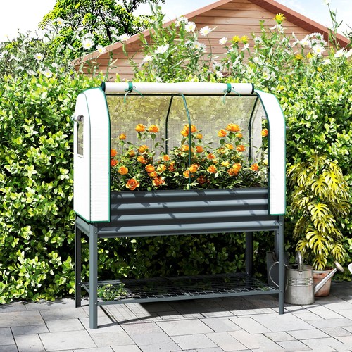 Galvanised raised planter - raised,