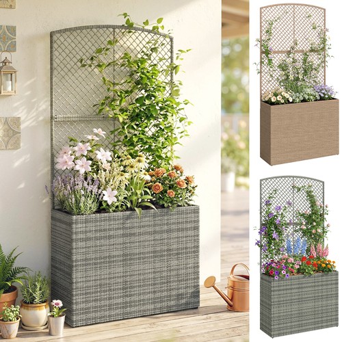 Rattan planter with trellis - planter,
