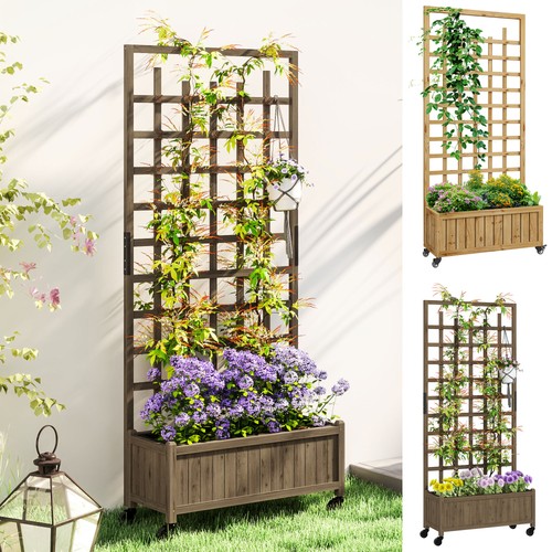 Wooden trellis planter - trellis, raised