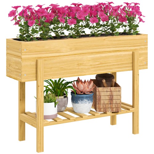 Outsunny wooden raised bed - wooden, w/
