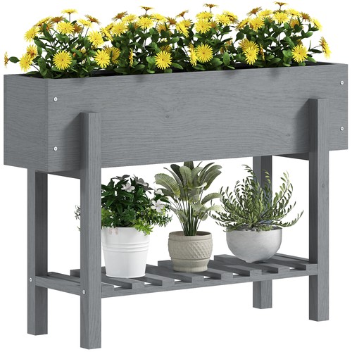 Outsunny wooden raised bed - bed, w/
