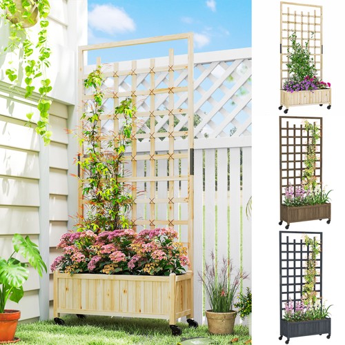 Wooden trellis planter raised - wooden, planter,